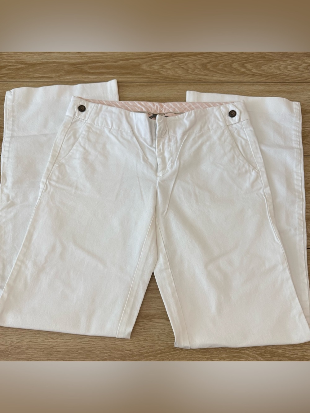 Gap Women's White Hip Slung Fit Flare Pants Size 4 Long